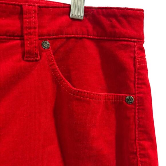 TALBOTS High-Waisted Straight-Leg Apple Red Corduroy Pants, Size 12P - Picture 4 of 10